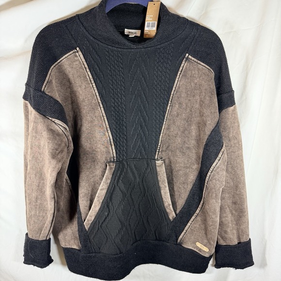 Buckle Tops - BKE Buckle Pullover Sweatshirt Women's M Knit Mock Neck Pocket Brown/Black Tags